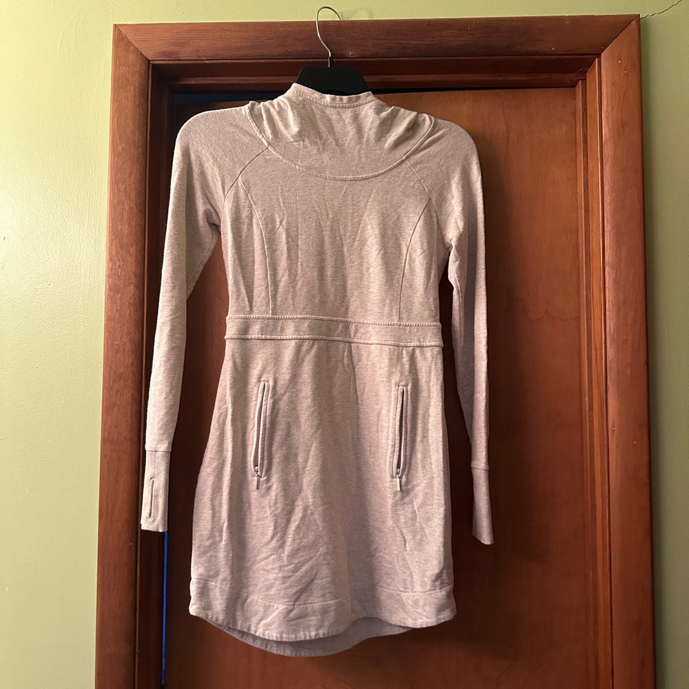 Athleta Gray Hooded Tunic Dress